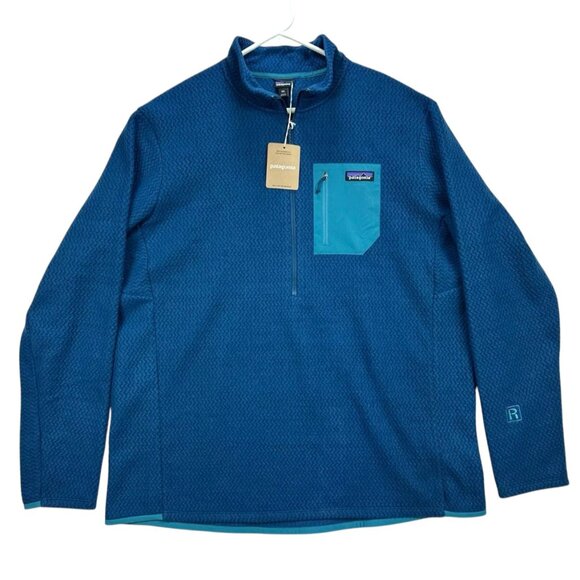 Patagonia Other - NWT Patagonia Men's R1 Air Zip Neck Fleece Pullover M Lagom Blue Lightweight